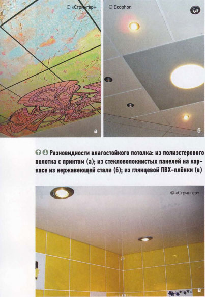 варианты отделки потолка санузла