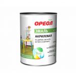 фото Эмаль акриловая ОРЕОЛ универсальная глянцевая белая 0,8 кг