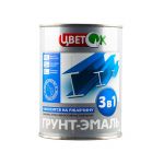 фото Грунт-эмаль ЦВЕТОК Светло-серый 0,9 кг