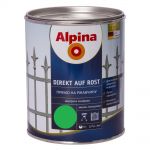 фото Краска по металлу и ржавчине ALPINA гладкая зеленая 0,75 л