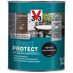 фото Эмаль V33 Direct protect универсальная черная полуглянец 0,75 л