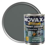 фото Эмаль-грунт по ржавчине Novax 3в1 цвет серый 0.9 кг