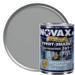 фото Эмаль-грунт по ржавчине Novax 3в1 цвет серебристый 0.9 кг