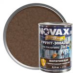 фото Эмаль молотковая Novax 3в1 цвет коричневый 0.9 кг