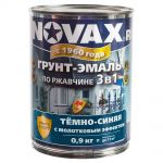 фото Эмаль молотковая Novax 3в1 цвет тёмно-синий 0.9 кг