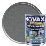 фото Эмаль молотковая Novax 3в1 цвет серый 0.9 кг