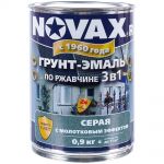 фото Эмаль молотковая Novax 3в1 цвет серый 0.9 кг