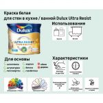 фото Моющаяся краска для стен Dulux Ultra Resist Кухня и Ванная база BW 1 л