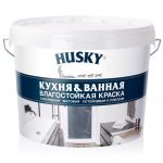 фото Краска HUSKY для стен и потолков матовая влагостойкая 9 л