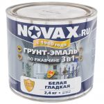 фото Эмаль-грунт по ржавчине Novax 3в1 цвет белый 2.4 кг